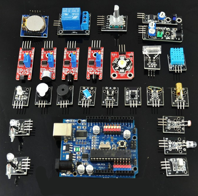 ชุดอุปกรณ์เซนเซอร์ 24 ชุดเซนเซอร์สำหรับ Arduino, 24 โมดูลชุดเซ็นเซอร์ DIY