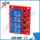5V / 12V 4 โมดูลรีเลย์ช่องสัญญาณ / บอร์ดขยายสำหรับ Arduino (บอร์ดสีแดง)