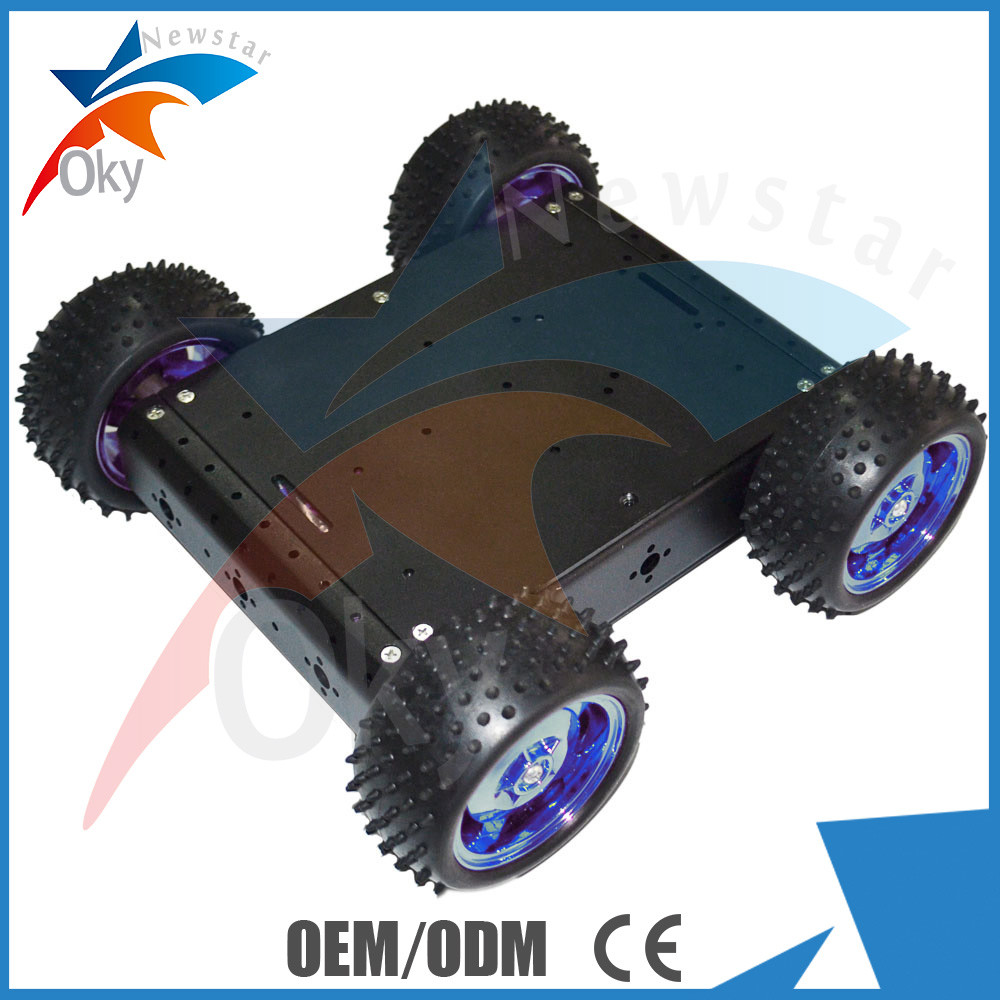 RC Car Diy Robot Kit ไดรฟ์ 4WD อลูมิเนียมสมาร์ทรถแพลตฟอร์มรถหุ่นยนต์