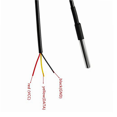 1M DS18B20 เซ็นเซอร์อุณหภูมิน้ำกันน้ำ Digital Stainless Steel Tube Thermal Probe Thermistor Temperature Control