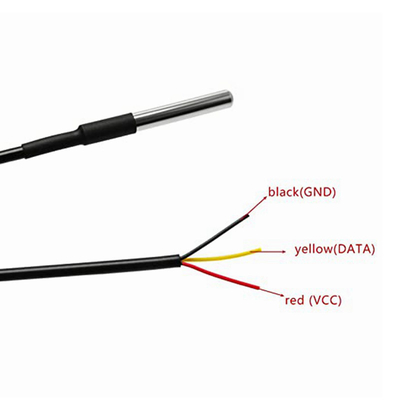 1M DS18B20 เซ็นเซอร์อุณหภูมิน้ำกันน้ำ Digital Stainless Steel Tube Thermal Probe Thermistor Temperature Control