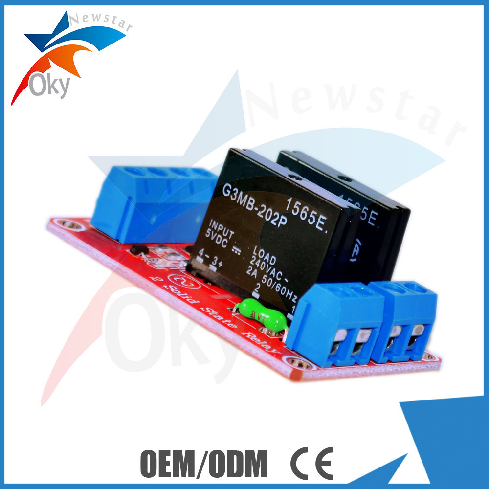 โมดูลรีเลย์ Arduino Solid State 2 แชนแนล SSR โมดูลรีเลย์ระดับต่ำสำหรับ Arduino